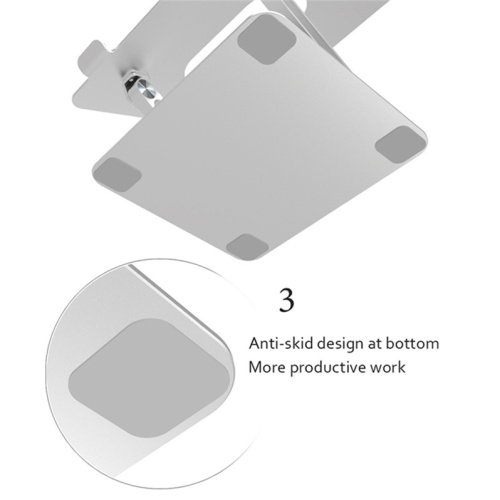 Soporte plateado ajustable de múltiples ángulos para computadora portátil para oficina