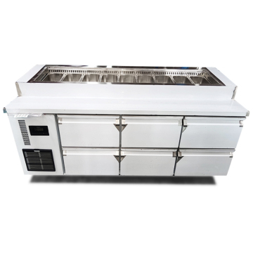 Refrigerated Worktables and Prep Stations: 6 Drawer Pizza Counter Freezers