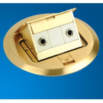 Brass Grounding Type Socket with Two Gang Audio  Socket