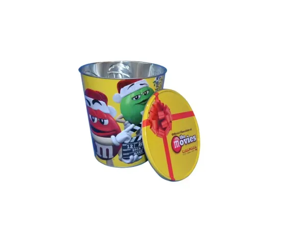 DADI 1 Gallon Popcorn Tin Bucket Metal Lid