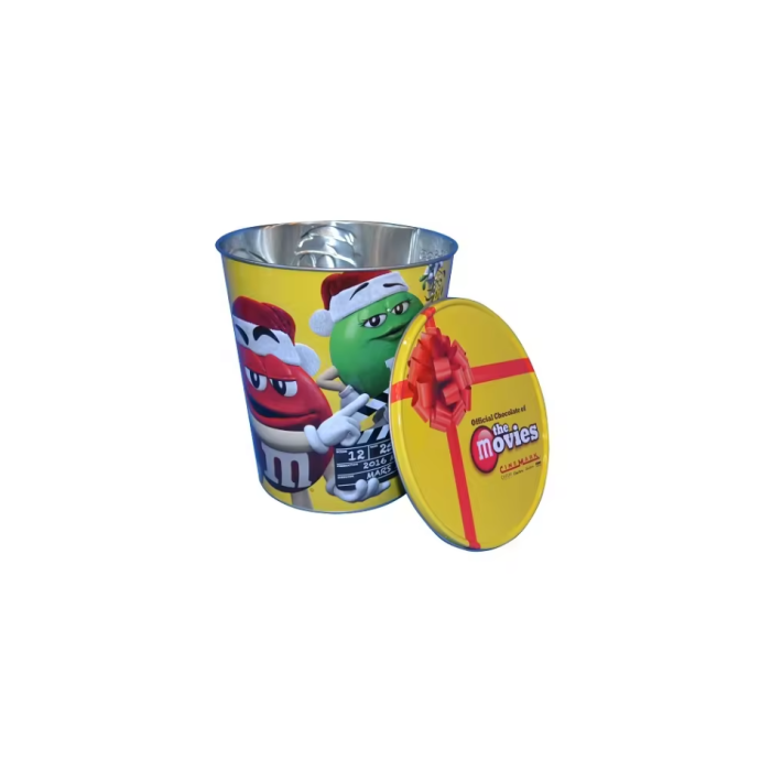 DADI 1 Gallon Popcorn Tin Bucket Metal Lid