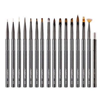 Professional 15-Piece Metal Nail Art Brushes Set for DIY Nail Design