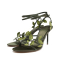 Elegant Leaf Decorated Stiletto Heels for Women