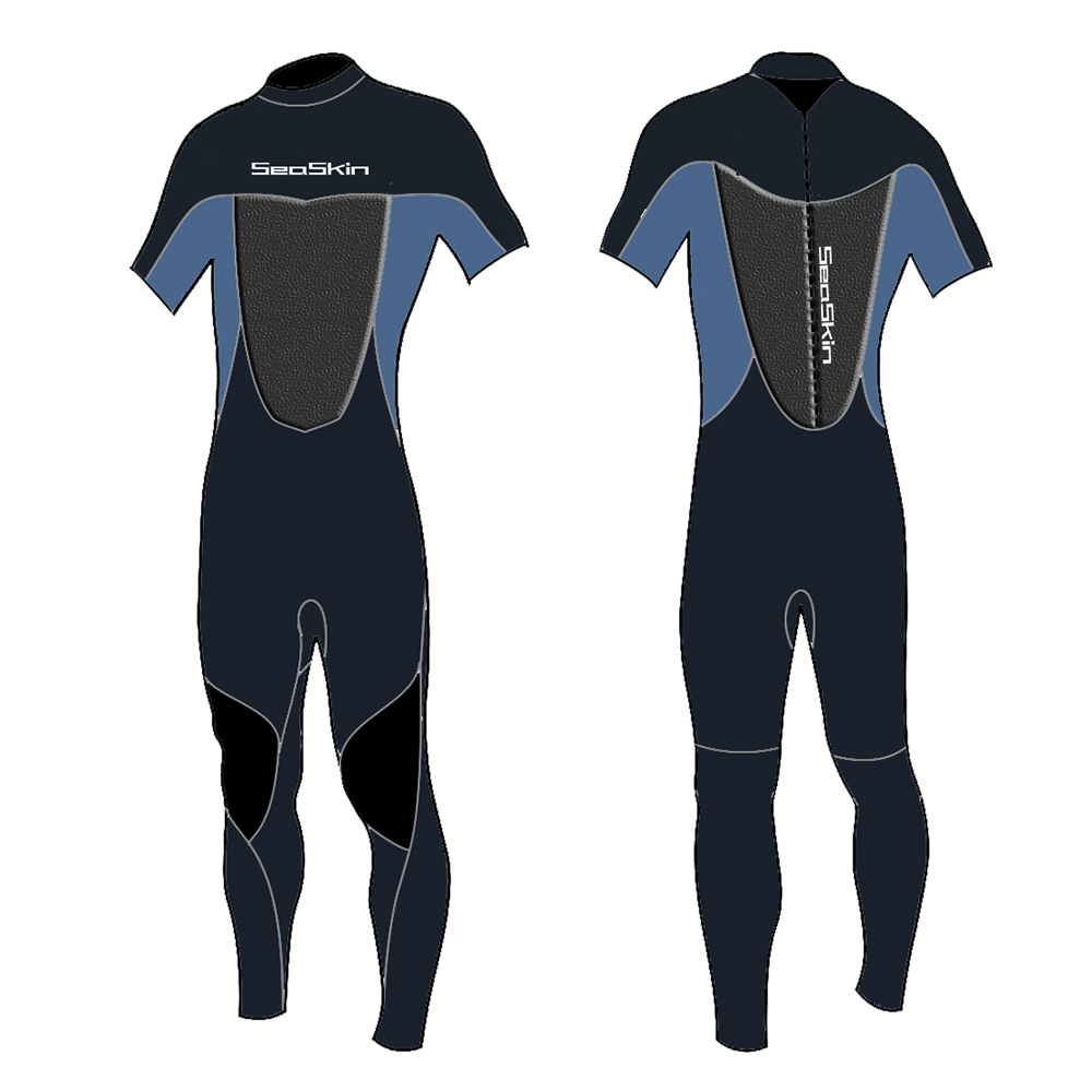 Zeegezein 3/2 mm fijne huid korte mouw lange broek mannen veer wetsuit