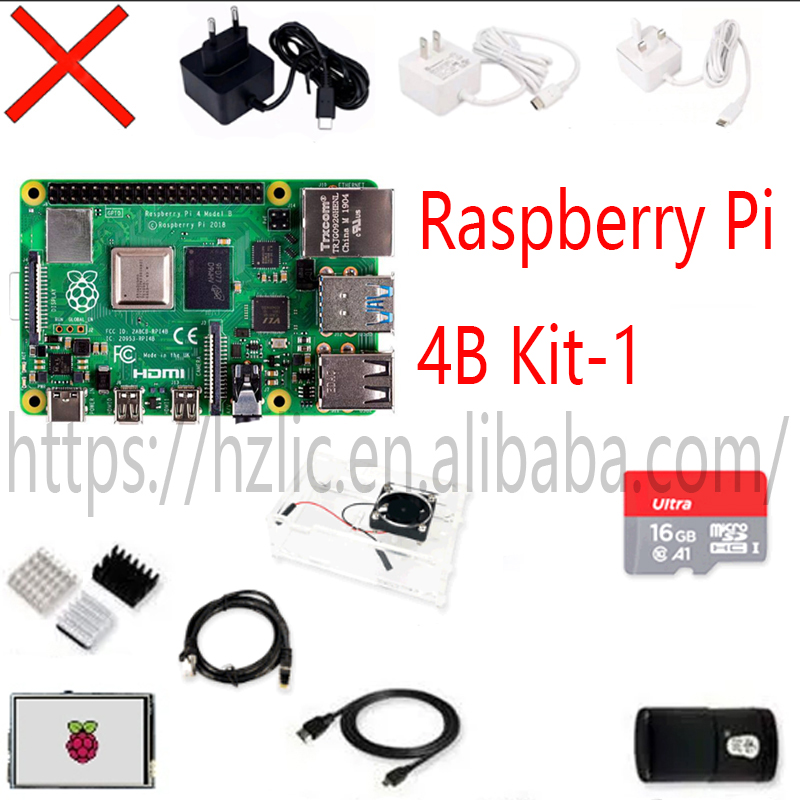 Raspberry Pi 4 Model B 1gb/2gb/4gb/8gb Ram Kit (case + Fan + 16gb Sd ...