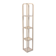 Wooden Stand With Rattan Layer Lamp