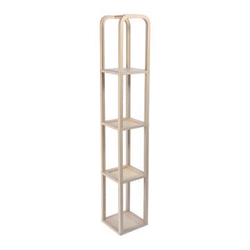 Wooden Stand With Rattan Layer Lamp