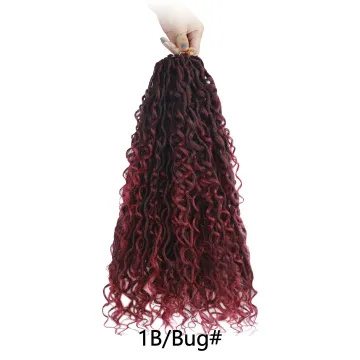 Ombre Color 14 18 Inch Curly Faux Locs Crochet Hair Extensions River Locs Crochet Goddess Faux Locs Braid