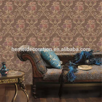 Vinyl deep embossed wallpapers non-woven backing material for home decoration