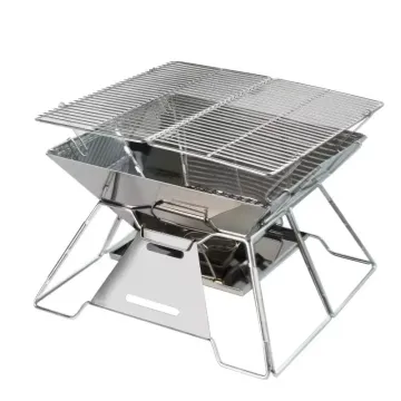Stainless Steel Folding Lightweight Barbecue Grill Outdoor Barbecue Camping Wilderness BBQ