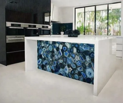 Semiprecious Blue agate, Gemstone Slab
