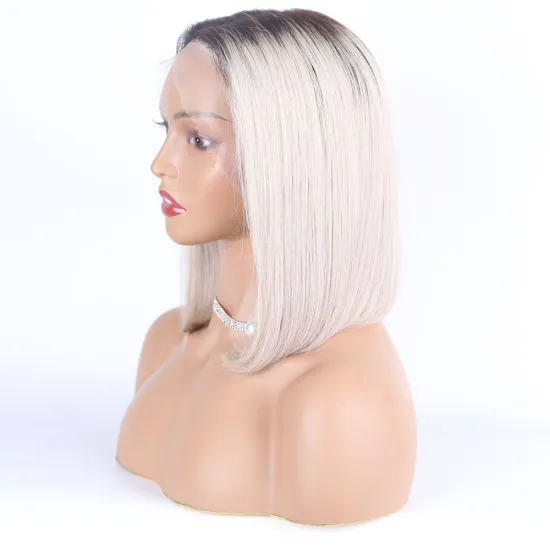 Ombre Grey Lace Bob Wigs 100% Human Hair, Brazilian Remy Hair Grey Color Lace Frontal Wig, Silver Grey Human Hair Lace Wigs