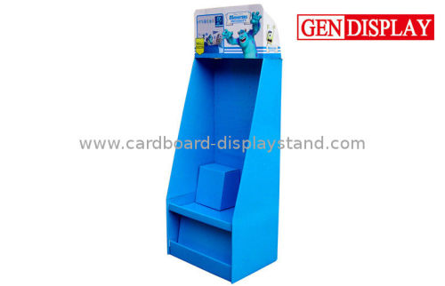 Blue Shop Cardboard Hook Display , Paper 4c Pos Cardboard Display Stands