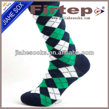 Fashion Jacquard Argyle Combed Cotton Mens Socks