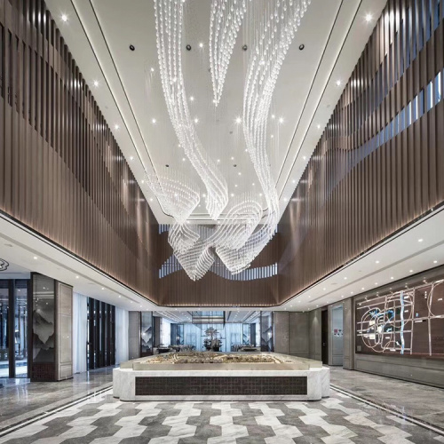 Yielding white large project hotel lobby chandelier