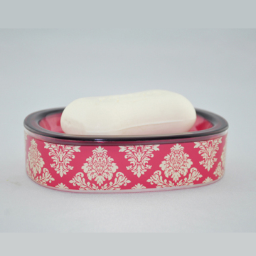 baroque style heat transfer pringting soap dish PS plastic