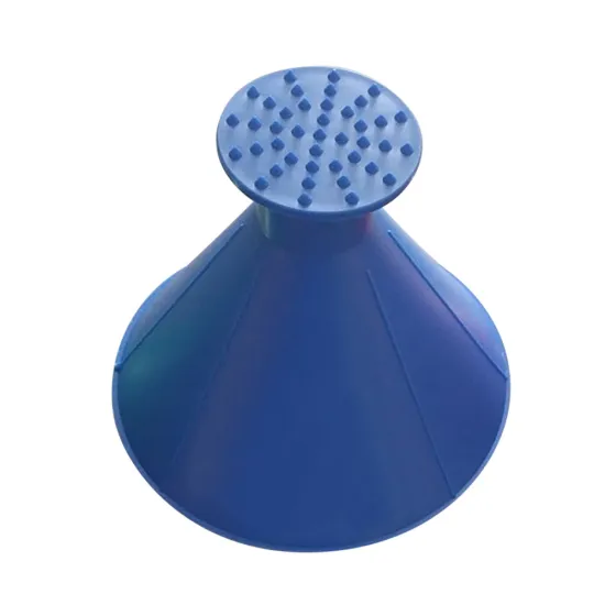 Blue Durable Snow Ice Scraper One Round Magic Cone-Shaped Windshield Ice Scraper Snow Shovel Tool Ice Remove Clean Tool