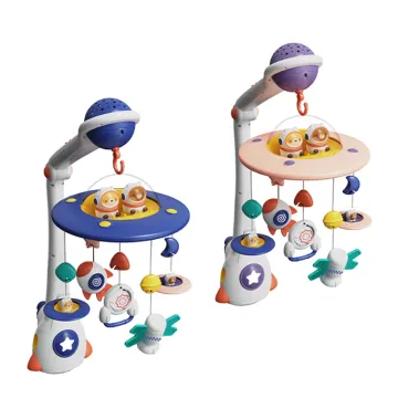 Interactive Felt Baby Crib Mobile with Projection Game, Music, and Battery Operation