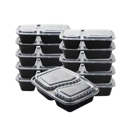Biodegradable 2 Compartment Disposable Safe Plastic Meal Box