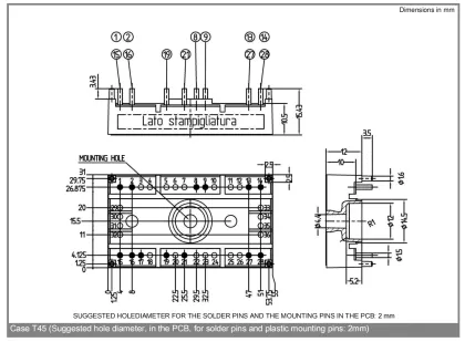 One screw mounting 3 phase bridge rectifier series thyristor