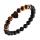 Cœur de pierre de lave noire naturelle avec bracelet élastique étendue de pierre précieuse rond de 8 mm pour les hommes Bracelet des perles rondes cristallines