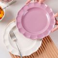 2023 New Floral Plates Purple Flower Dinnerware Floral Dinner Set Ceramic Tableware Porcelain Flower Shape Bowls