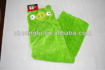 100%cotton crazy bird children bath towel for child poncho angry poncho bird velour