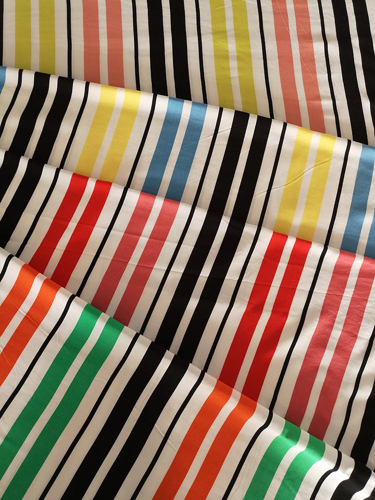 Stripe Design Rayon Challis 30S Light Printing Fabric