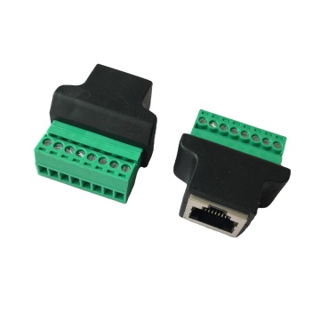 Ethernet RJ45 Female to Screw Terminal 8 Pin Adapter Connector