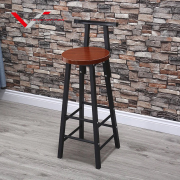 High Black Outdoor Industrial Bar Stool Metal Chair