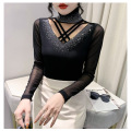 High neck fashion hollow bottoming shirt