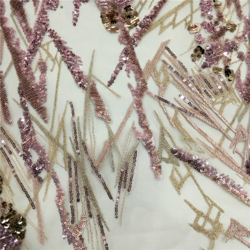 Tissu de broderie paillettes multicolores brillantes d&#39;été