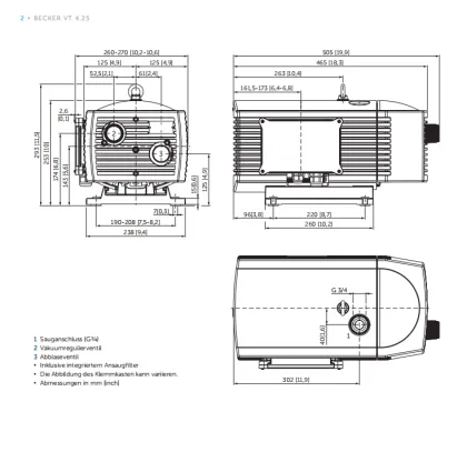 VT4.25 Becker Vacuum Pump for Industrial Use