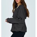 Women's Jacket Waffle Zip Up Hoodie