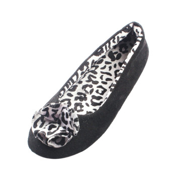 Cheap Soft Flat Ones Women's Leopard Ballerina Slippers Shoes with Big Flower 2014