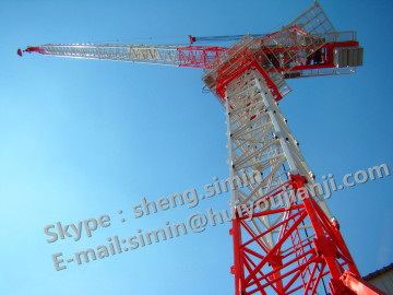 10Tons Flat top travelling hydraulic jib crane QTZ315(7427) with 74m jib for construction