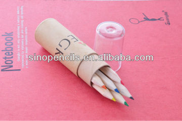 hexagon color short nature color pencil packing in paper tube with splastic top