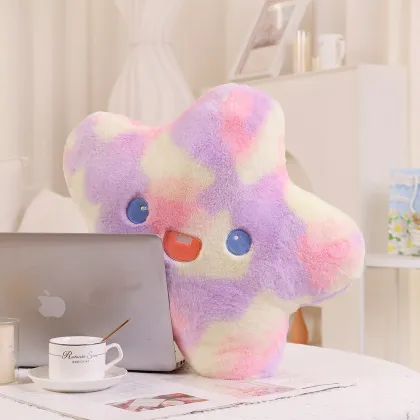 Kawaii Fluffy Flower Moon Star Pillow - Custom Plush Chair Seat Cushions