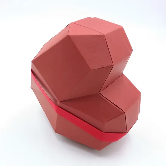 Valentines Day Paper Carton Heart ribbon Gift Box