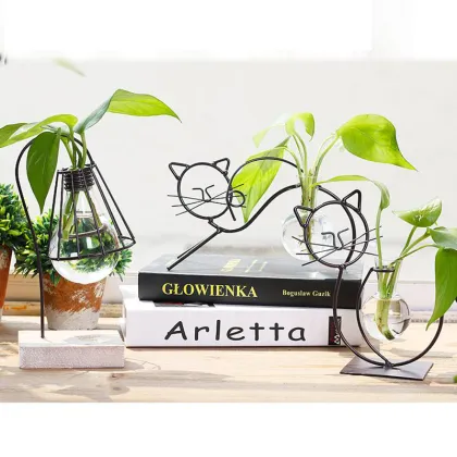 Creation Iron Frame Flower Vase For Home Decoration