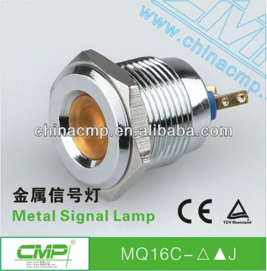 Thread diameter 16mm Chrom plated brass signal lamp ip67