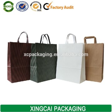 wholesale kraft brown paper shopping bag with logo print