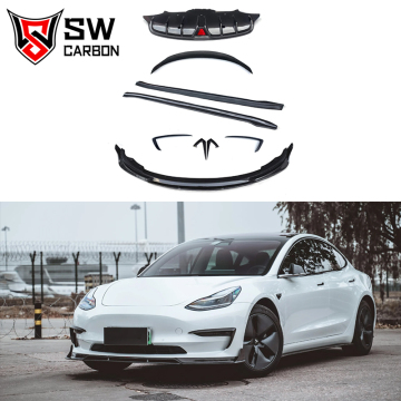 Kit carrosserie en fibre de carbone de style CM-ST pour Tesla Modèle 3