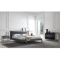 Lit de luxe en cuir garni de luxe Meubles de chambre à coucher reine King Size Moix de maison Modern Wood Lits