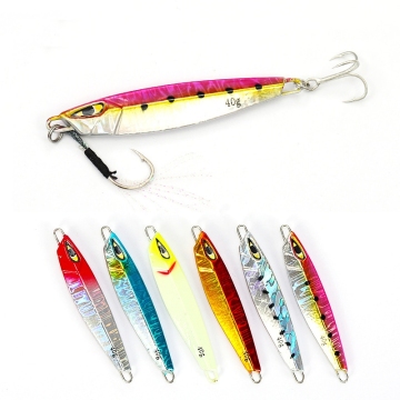Metall Jigging Lure - 15 g bis 40 g Assistierte Haken für langes Schuss langsames Angeln