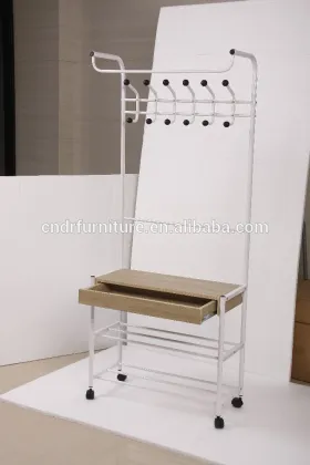 coat shelf, coat shelf with drawer, coat rack