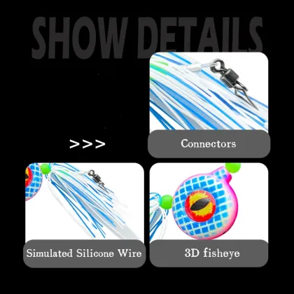 OEM Tai Rubber Kabura Jig Fishing Lures for Snapper Grouper Sea Winter Fishing