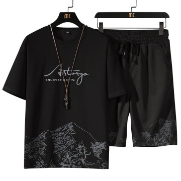 Oversized Short Sleeve T-Shirt Set for Men - 100% Cotton Summer Fashion Trend