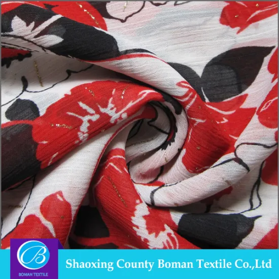 Textile supplier New style Flower Polyester chiffon floral printed fabric