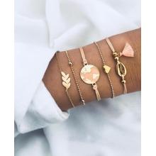 Wave Strand Set Pulsera Hecha A Mano Impermeable Cera Recubierta Cuerda Trenzada Boho Pulsera Tejida Mujeres